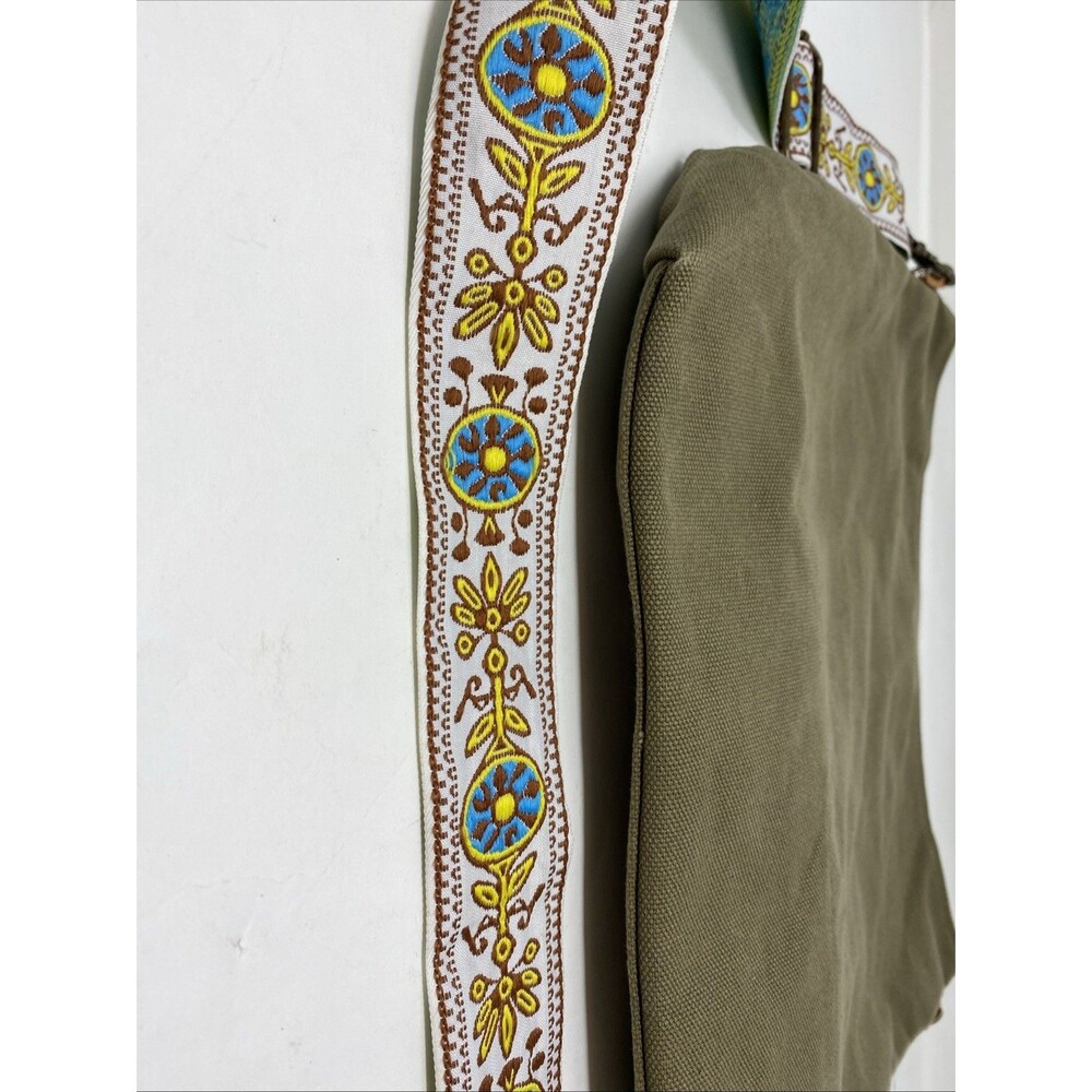 Pretty Simple Large Army Green Canvas Cross Body … - image 3